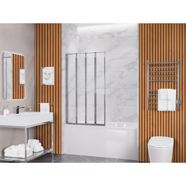 Anzzi 56 in. x 33 in. Accordion-Style Framed Chrome Bathtub Shower Door SD-AZ16-01CH - main